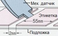 Механический сенсор оперативно реагирует на разницу между высотой подложки (в промежутках между этикетками) и высотой подложки с этикеткой.