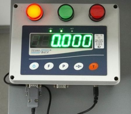 Весопроцессор со световой сигнализацией при достижении порогов взвешивания