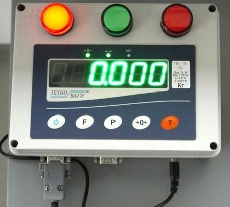 Весовой терминал со звуковой или световой сигнализацией достижения порогов взвешивания