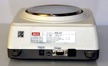 Інтерфейси лабораторної ваги Axis ADA 220