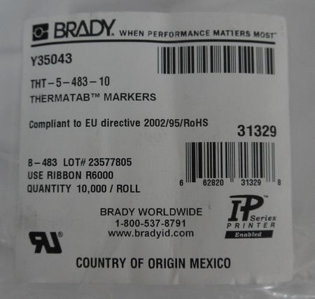 Brady THT-5-483-10