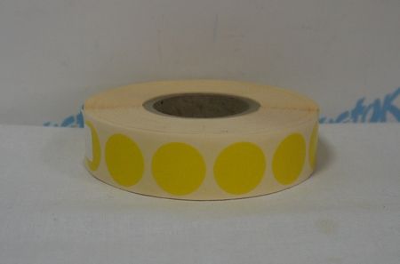 Этикетка круг 20 мм желтая