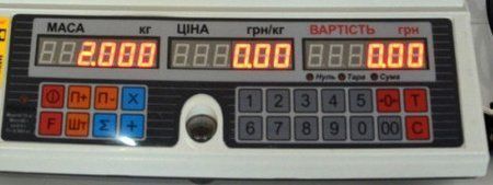 Клавиатура и светодиодная индикация весов ВТА-60/30-63-АC