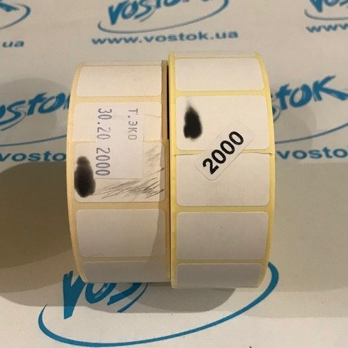 Термоетикетка 30 х 20 мм, 2000 шт., EКO